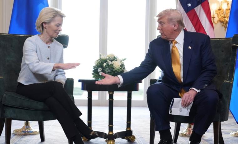 Ursula von der Leyen and Donald Trump