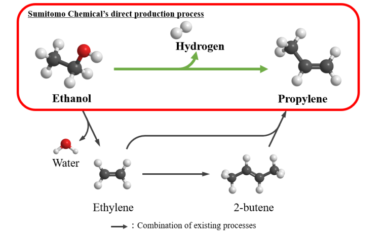 Chemical scheme of the direct production process