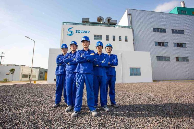 Operators in front of the Qingdao site, China