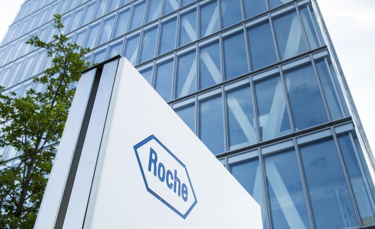 Roche logo outside an office building