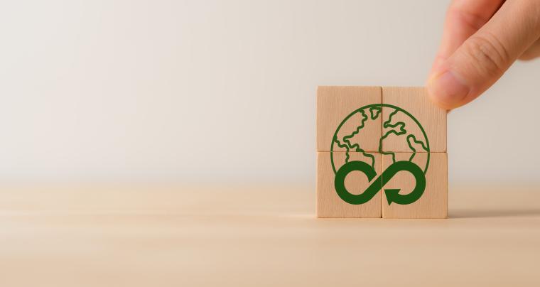 Circular economy and sustainability strategies concept.