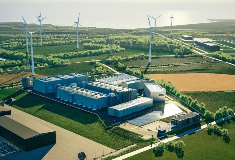 So soll die 320-Megawatt-Wasserstoff-Erzeugungsanlage von EWE in Emden nach...