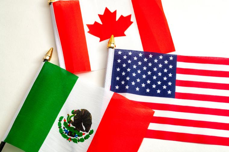 flags of mexico, usa, and canada