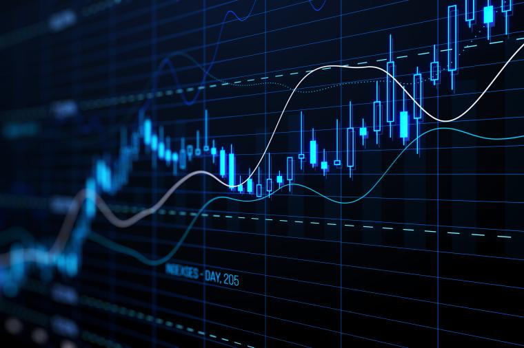 Perspective view of stock market