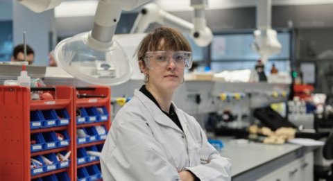Zsofia Kollar in the lab.