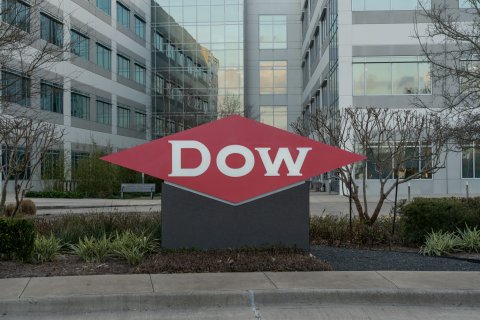 Dow logo outside a building