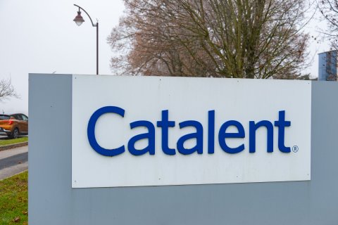 Catalent logo on a sign