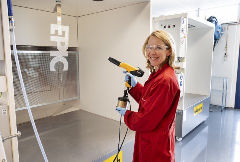 researcher in the new facility